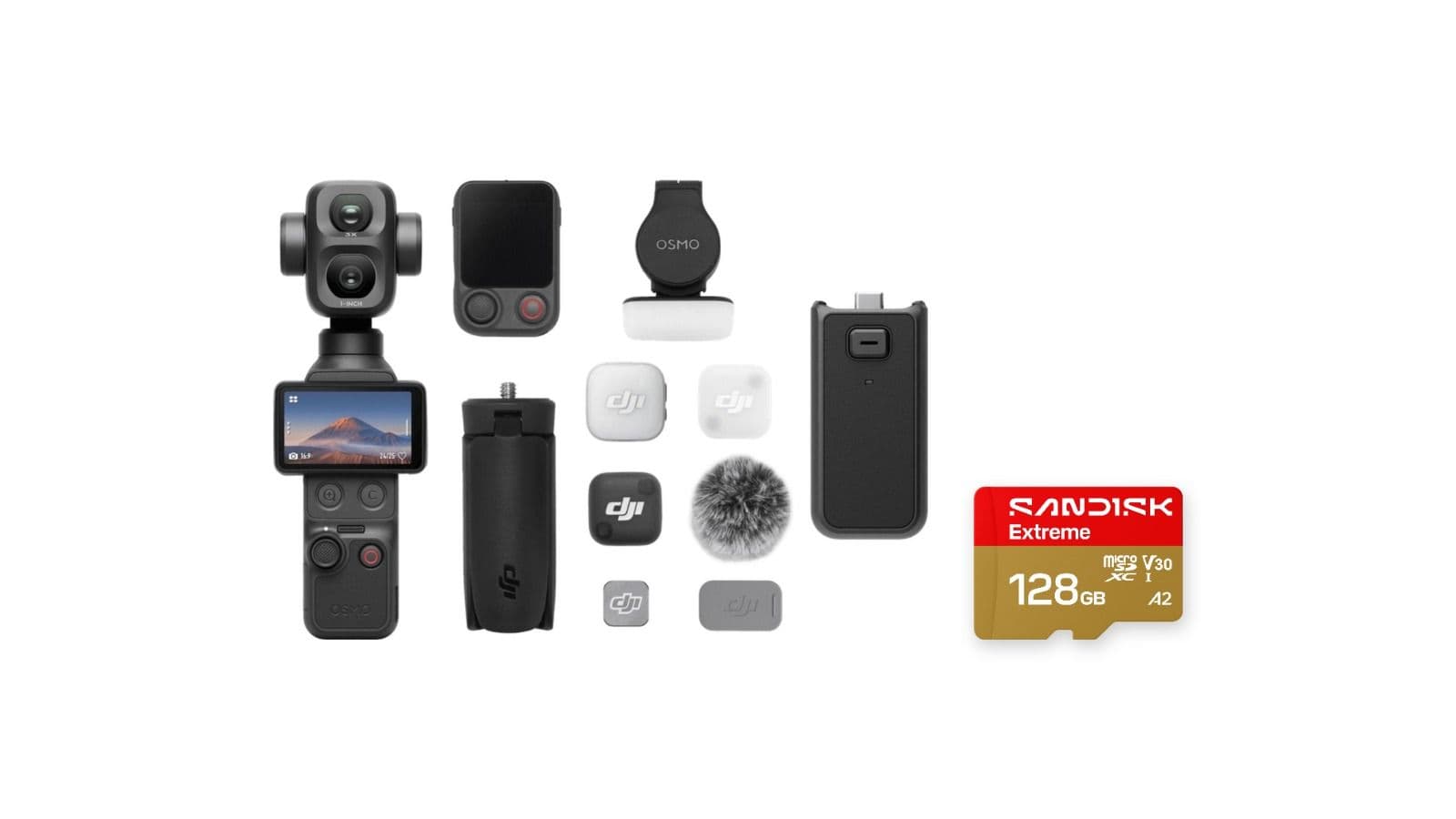 DJI Osmo Pocket 4P Vlogコンボ(バッテリーハンドル・microSD 128GB付き)